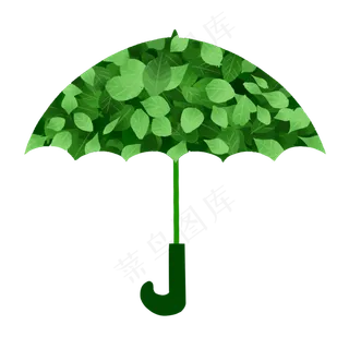 绿色树叶雨伞环保世界地球日
