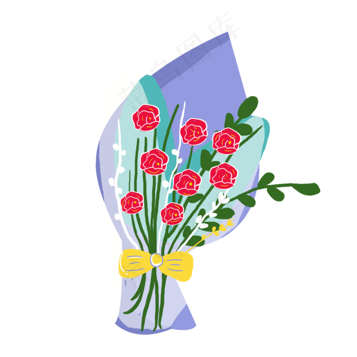 卡通手绘花束矢量元素