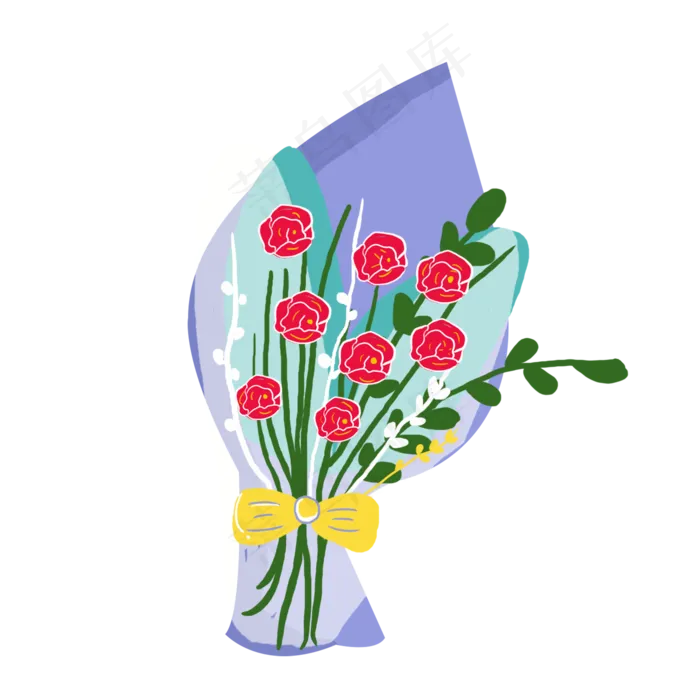 卡通手绘花束矢量元素(2000X2000(DPI:300))psd模版下载