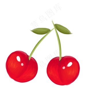 橘色水彩手绘水果中国樱桃一