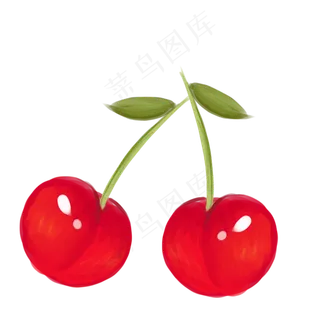 橘色水彩手绘水果中国樱桃一