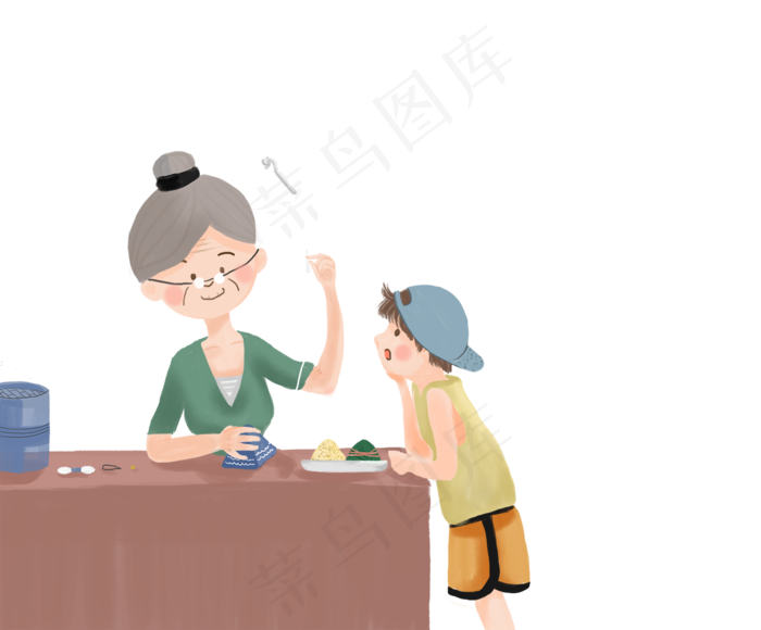 端午节奶奶外婆给孩子缝制艾草香