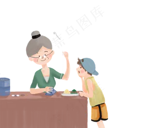 端午节奶奶外婆给孩子缝制艾草香