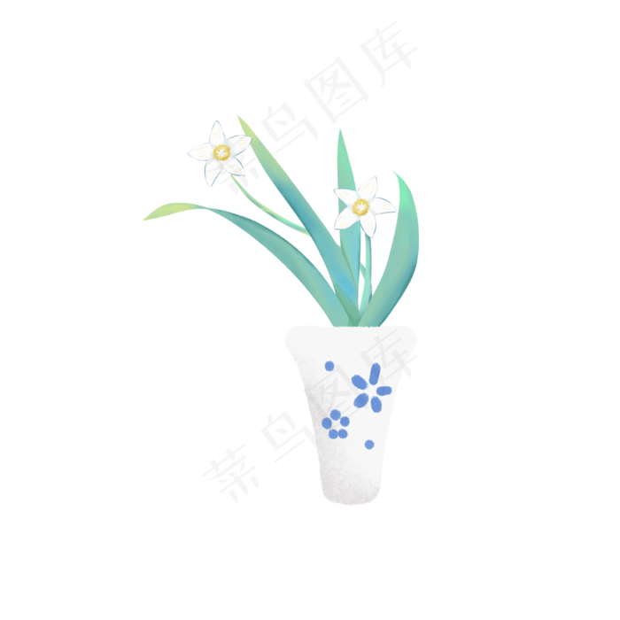 夏季白色的盆栽