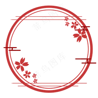 手绘中国风梅花边框,免抠元素 手绘中国风梅花边框,免抠元素