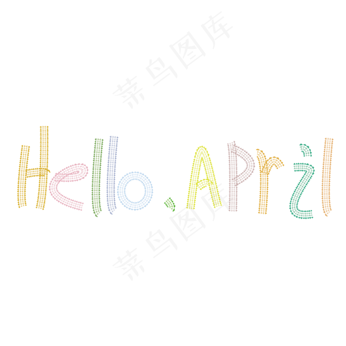 Hello，April字母创意设计矢量图