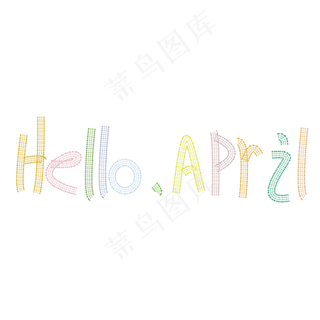 Hello，April字母创意设计矢量图