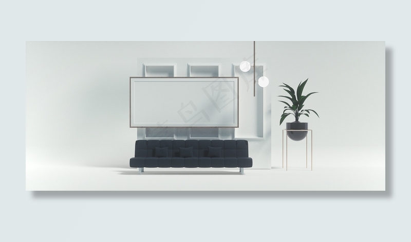 简约的家装促销场景banner背景图片素材