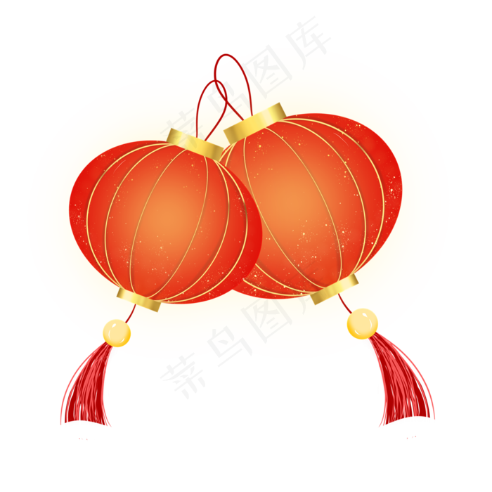 新春挂件灯笼插画,免抠元素
