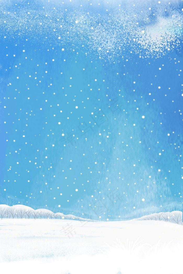 大寒树林雪景psd分层banner(3545*5315px 	      )psd模版下载