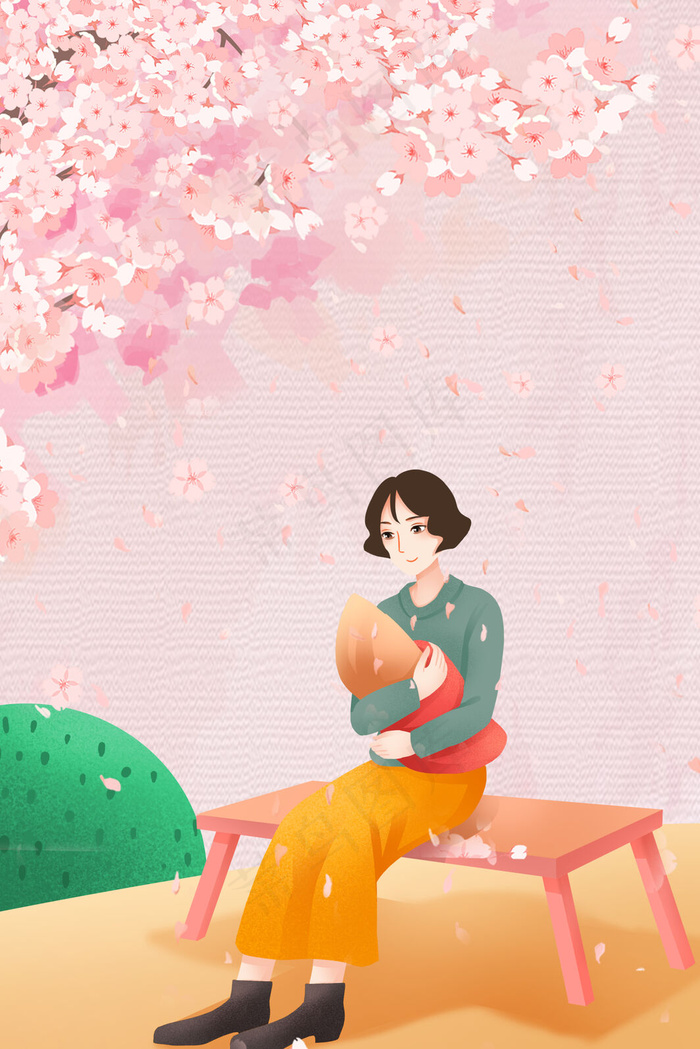 浪漫文艺三八妇女节背景