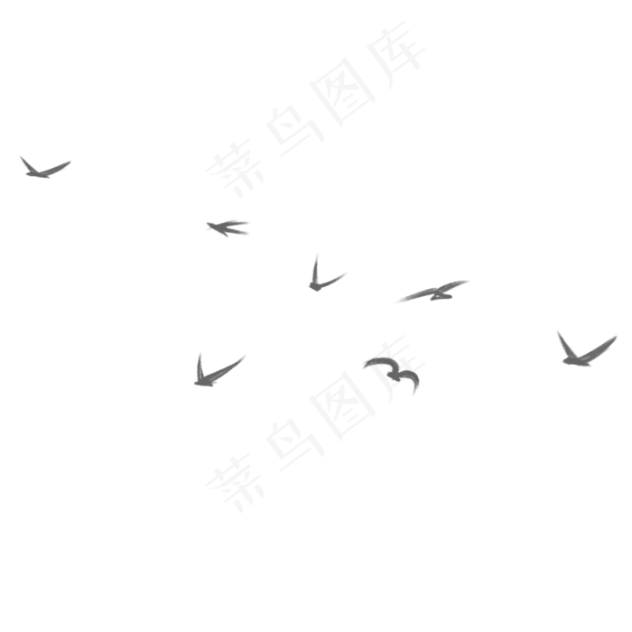 飞鸟群卡通png素材(2000X2000(DPI:150))psd模版下载