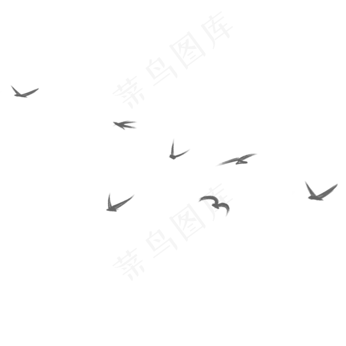 飞鸟群卡通png素材(2000X2000(DPI:150))psd模版下载