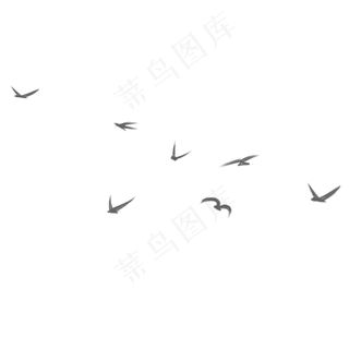 飞鸟群卡通png素材