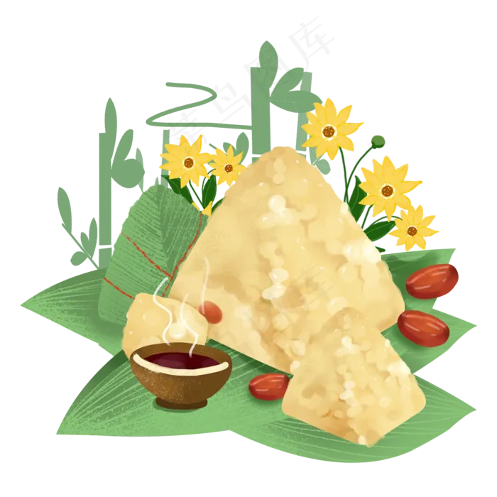 端午节传统美食粽子雄黄酒(2000X2000(DPI:300))psd模版下载