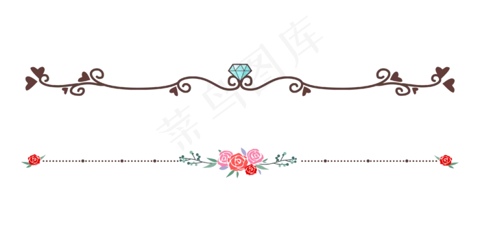 情人节分割线(4000*2000px 300 dpi )ai矢量模版下载