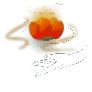 古风红的的荷花灯,免抠元素