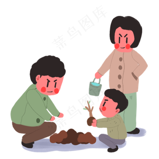 家人植树节植树设计