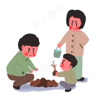 家人植树节植树设计