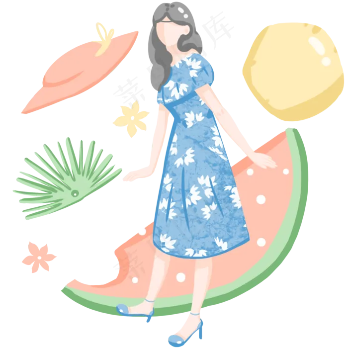 夏季西瓜水果(2000X2000(DPI:300))psd模版下载