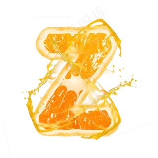 橙子橙汁橙色PSD字母Z