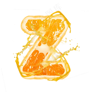 橙子橙汁橙色PSD字母Z