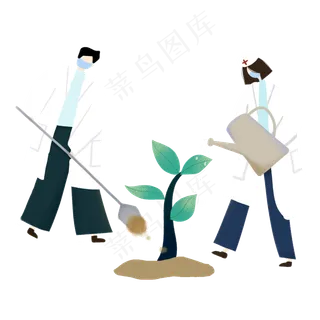 312植树节医生种树,免抠元素