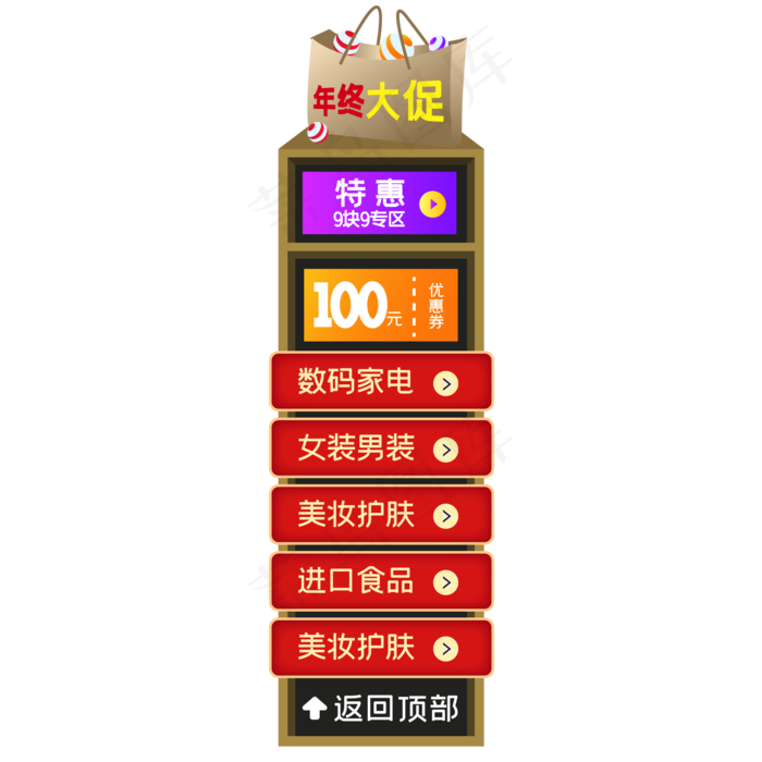 电商侧边悬浮促销导航栏