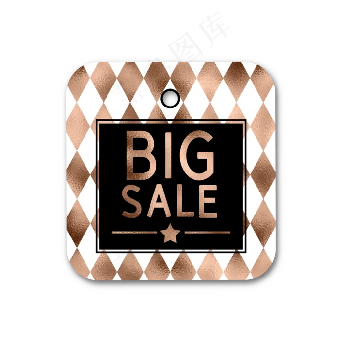 方形金色电商促销吊牌(2000X2000(DPI:300))psd模版下载