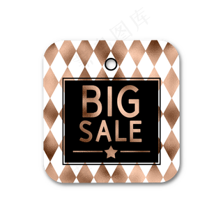 方形金色电商促销吊牌