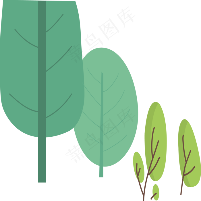 绿色的大树植物图案(2000X2000(DPI:300))psd模版下载