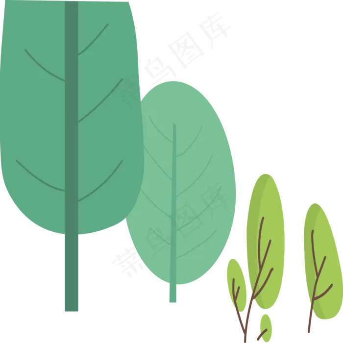 绿色的大树植物图案(2000X2000(DPI:300))psd模版下载