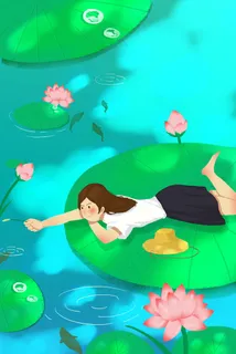 夏天立夏夏日初夏夏至大暑荷花荷叶