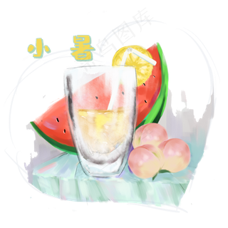 小暑节气鲜果冷饮,免抠元素