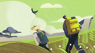 你好四月绿色春天正能量外出踏青旅游