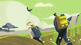 你好四月绿色春天正能量外出踏青旅游