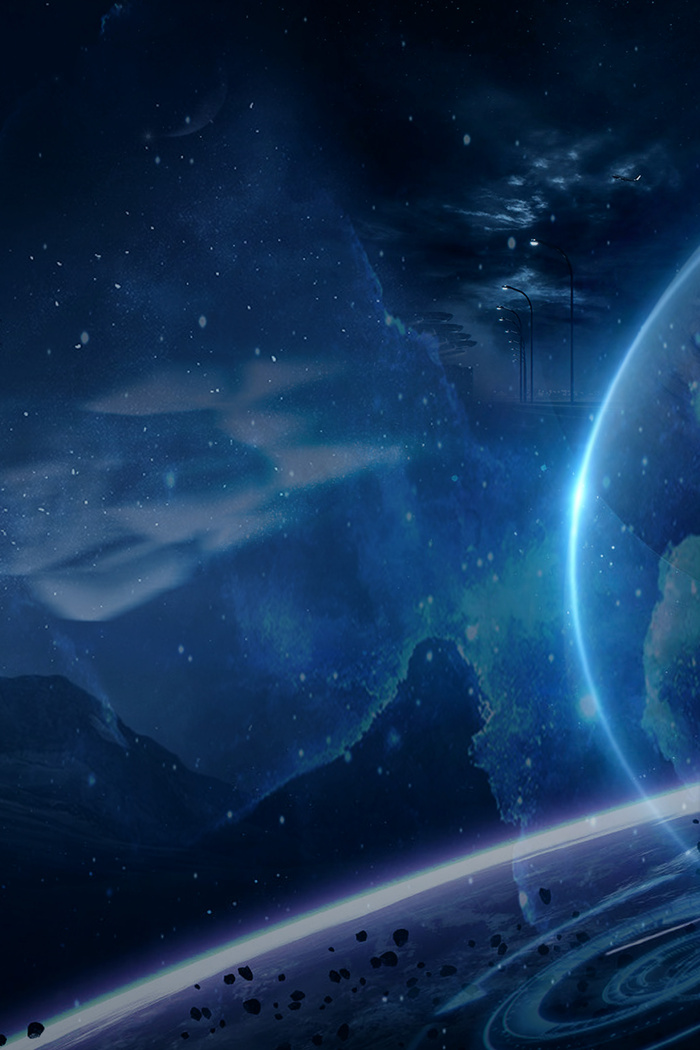 蓝色大气星空背景模板