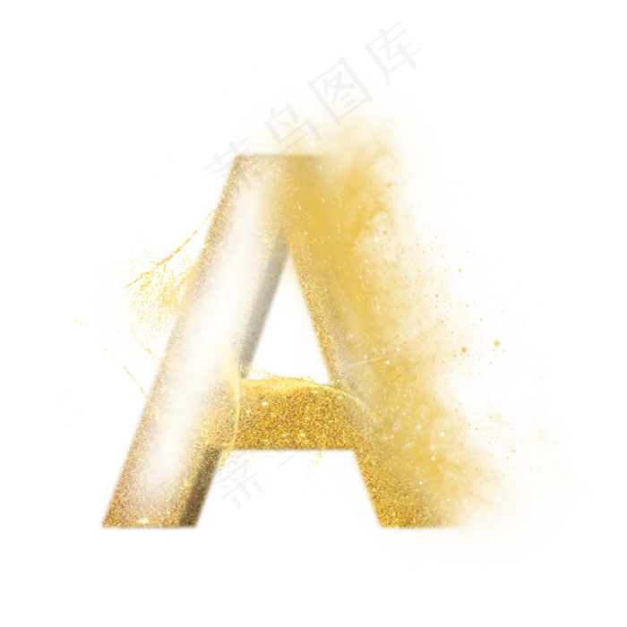 炫酷金色沙子光效字母A(3000X3000(DPI:300))psd模版下载
