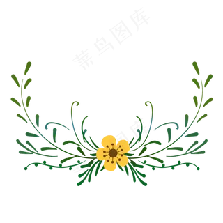 淡黄色小花装饰半环形花环