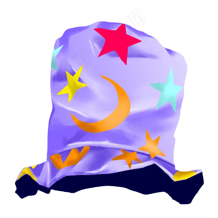 小丑愚人节道具帽子星星月亮吸引,免抠元素
