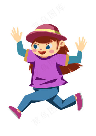 儿童节可爱的小女孩免扣元素