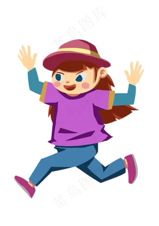 儿童节可爱的小女孩免扣元素