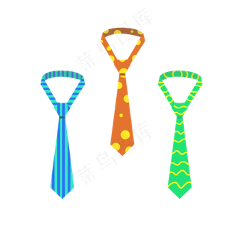 父亲节三条领带免抠PNG素材