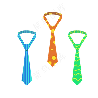 父亲节三条领带免抠PNG素材