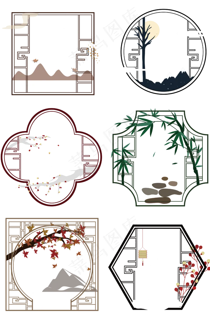 手绘矢量文件免扣窗户花边边框过,免抠元素ai矢量模版下载