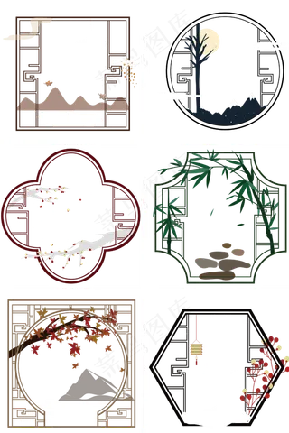 手绘矢量文件免扣窗户花边边框过,免抠元素