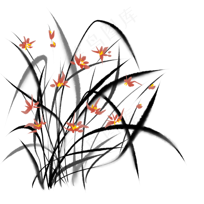 古风兰花(2150X2150(DPI:299))psd模版下载
