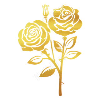 情人节爱情烫金玫瑰