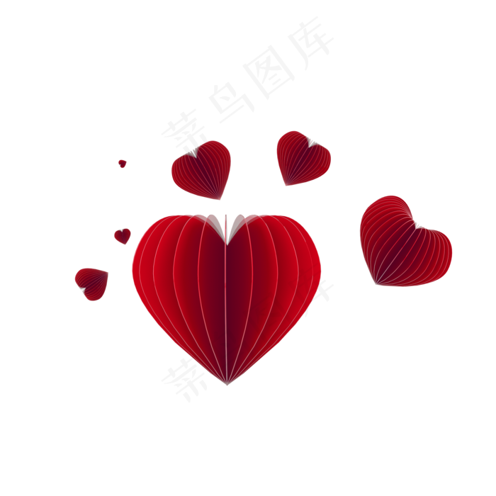 感恩节立体装饰氛围元素红色爱心,免抠元素