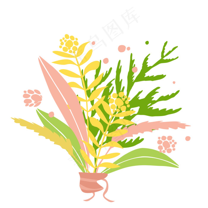 植物花束清新植物(2000X2000(DPI:300))psd模版下载